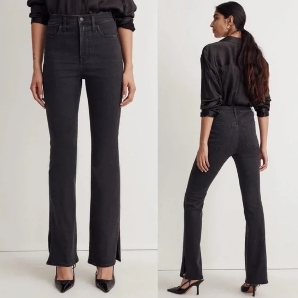 Madewell roadtripper skinny flare size 26 black Bellhaven wash